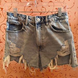 Zara- high waist, distressed shorts.